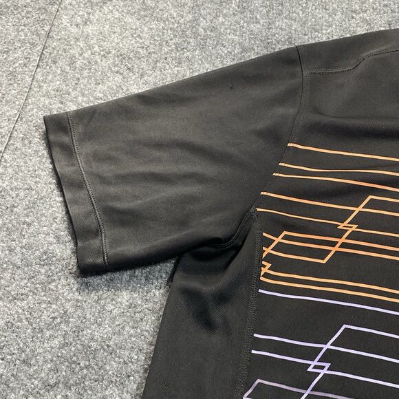 Nike Golf Performance Polo Shirt Mens Large Black Dri Fit Black Geometric Logo - Picture 5 of 13